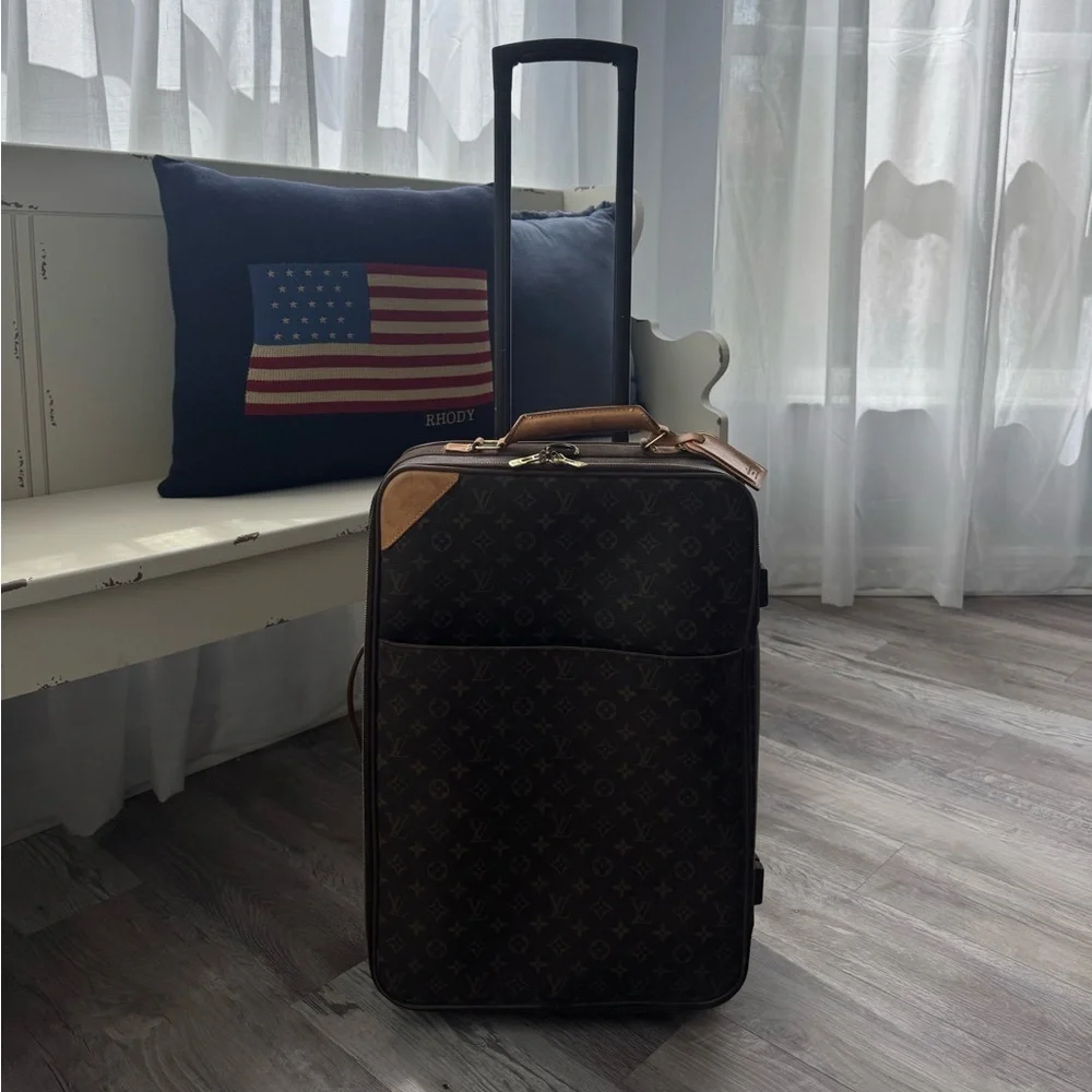 Louis Vuitton Brown and Tan Monogram Suitcase